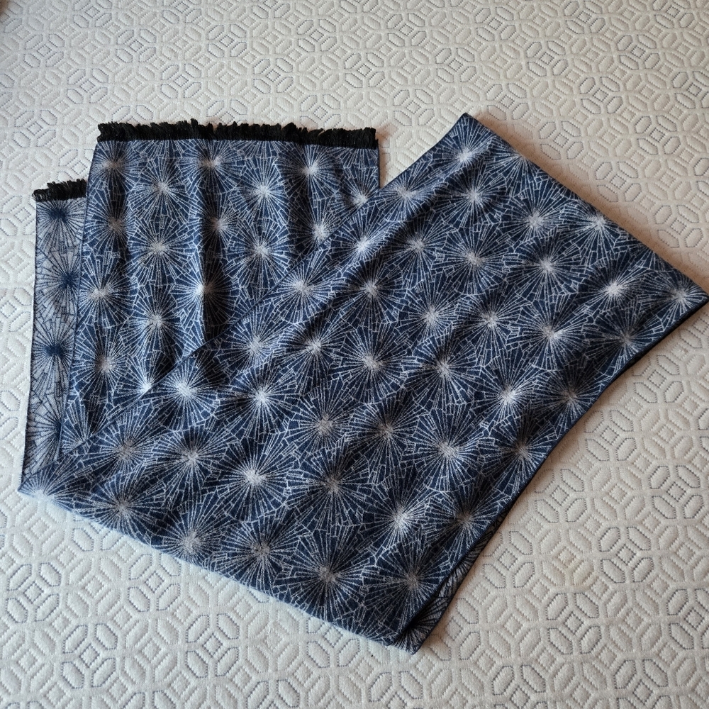 Winter Scarf - Abstract Pattern With Fringe